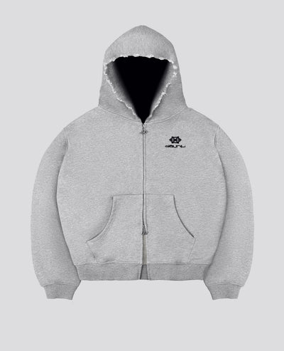 GREY DISTRESSED ZIP